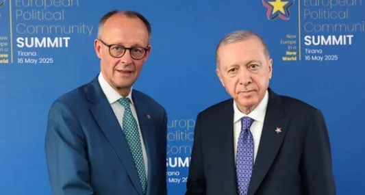 Erdoğan, Alman Şansölyesi Merz ile bir araya geldi