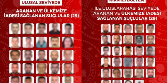 İçişleri Bakanlığı: 54 suçlu Türkiye’ye iade edildi