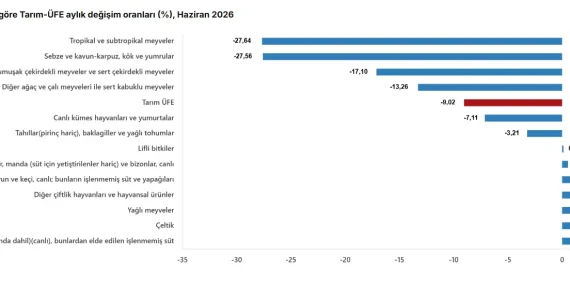 Tarım ÜFE’de Çift Haneli Azalma Yaşandı